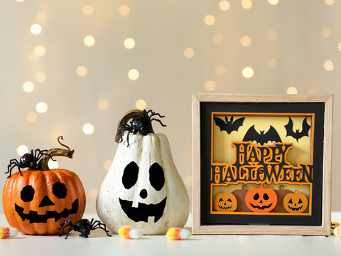 Happy Halloween Shadow Box - SVG Digital File