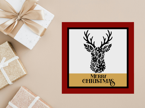 FREE SVG December Merry Christmas Reindeer Card - SVG Digital File