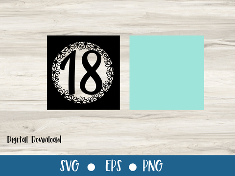 18th Birthday Card SVG - Daisy - SVG Digital File