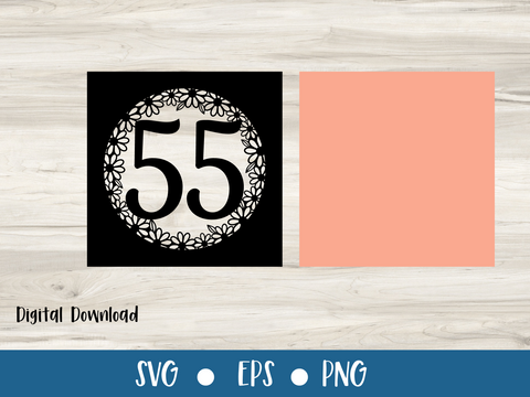 55th Birthday Card SVG - Daisy - SVG Digital File