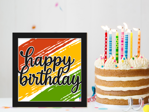 FREE August SVG - Paint Stroke Birthday Card - Layered SVG Digital File