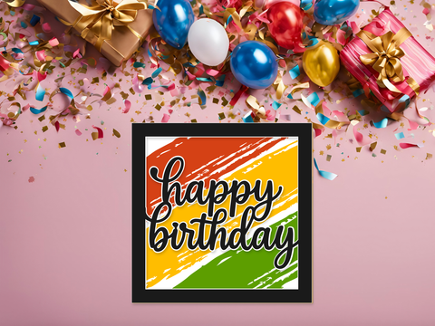 FREE August SVG - Paint Stroke Birthday Card - Layered SVG Digital File