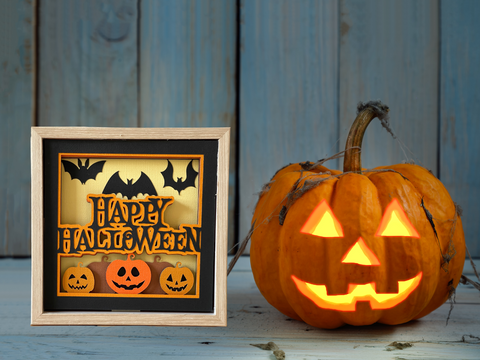 Happy Halloween Shadow Box - SVG Digital File