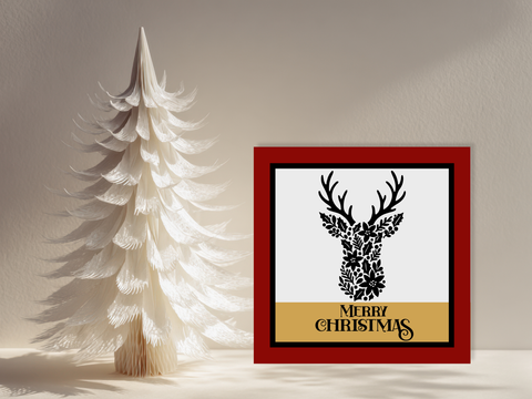 FREE SVG December Merry Christmas Reindeer Card - SVG Digital File