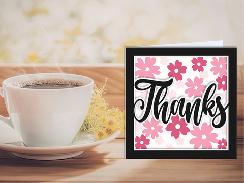 Spring Floral Thanks Card - Layered SVG Digital File