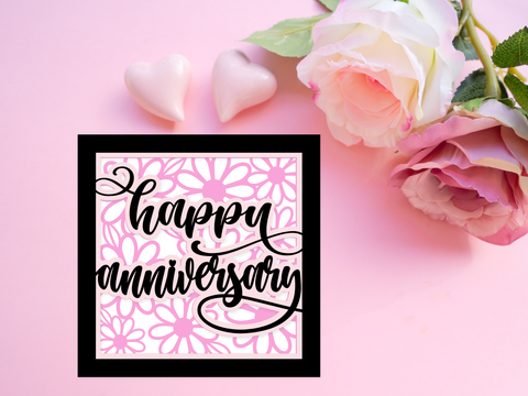 Happy Anniversary Daisy Card - Layered SVG Digital File
