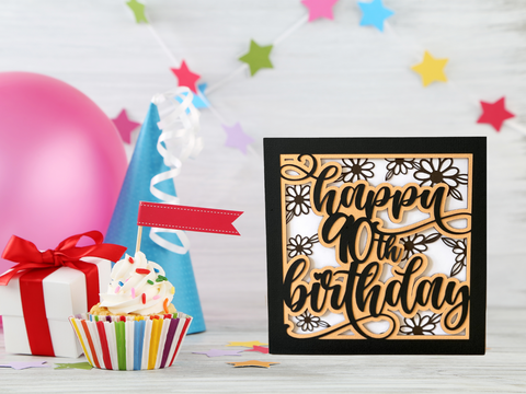 Happy 90th Birthday - Card - SVG Digital File