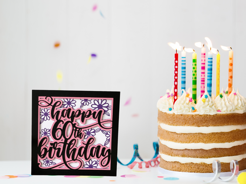 Happy 60th Birthday - Card - SVG Digital File