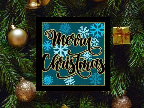 Merry Christmas 3D Shadow Box - SVG Digital File