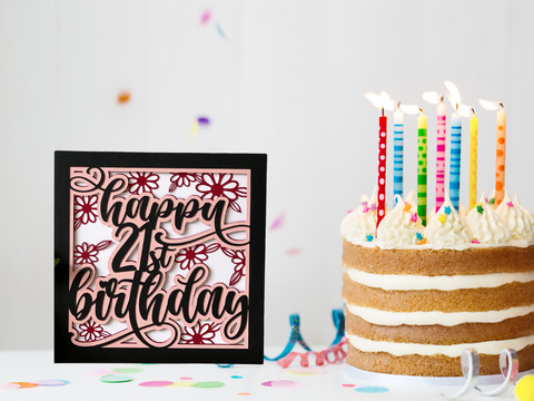 Happy 21st Birthday - Card - SVG Digital File