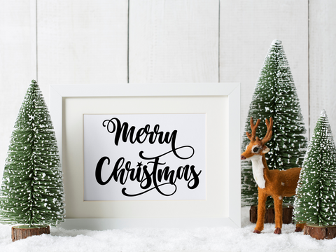 MERRY CHRISTMAS, Stylish Text - SVG Digital File