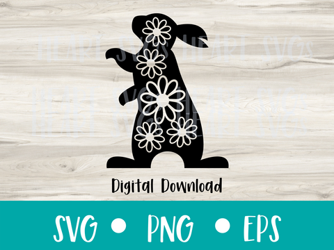 Floral Bunny - SVG Digital File