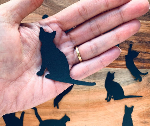 Black Cat Silhouettes, Die Cuts great for Card Making and Scrapbooking