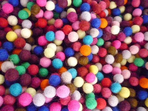 Felt Balls x 100 Mixed Colours - 1cm - SALE, ALL STOCK MUST GO